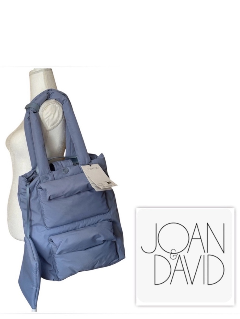 JOAN & DAVID Padded Tote Bag in Light Periwinkle (NWT)